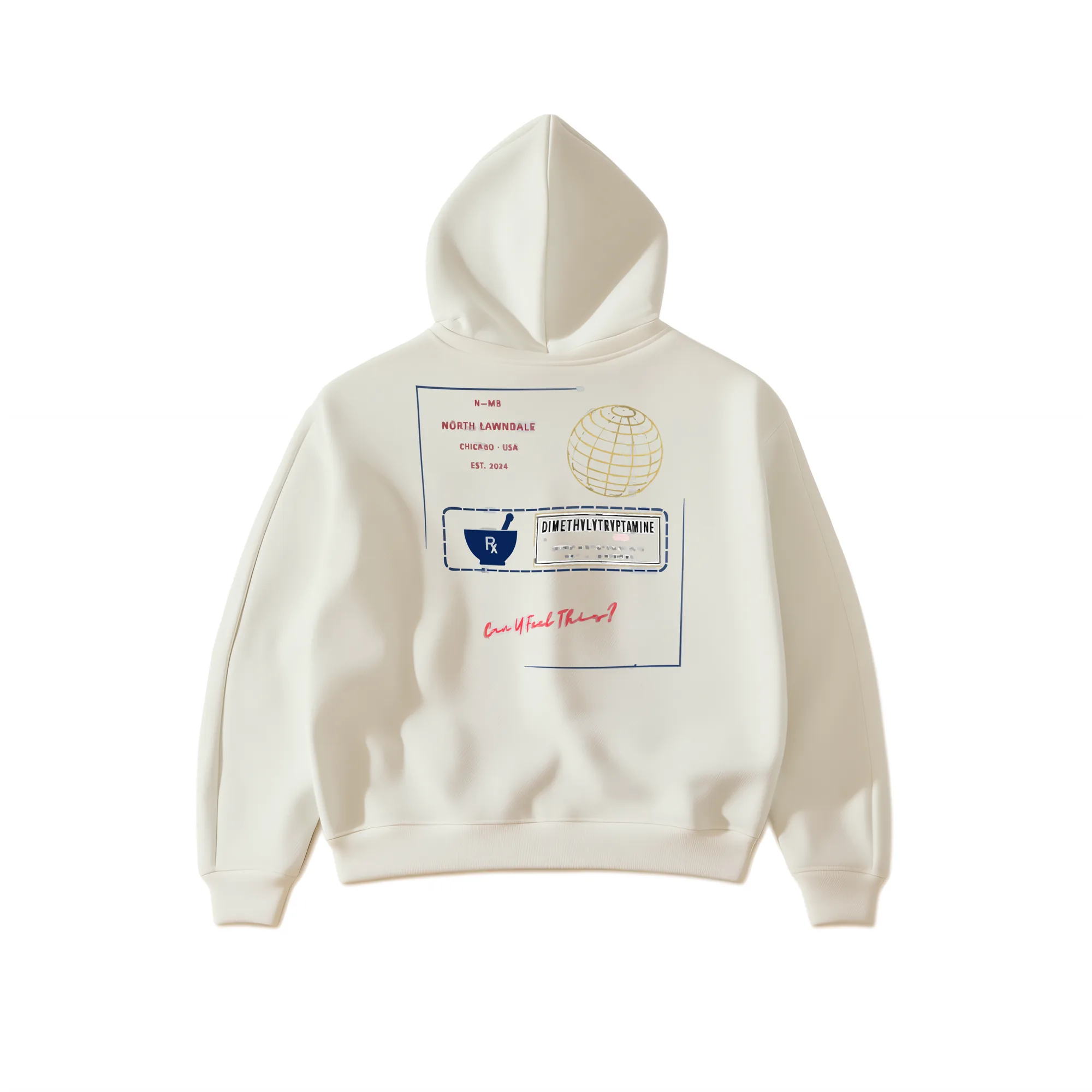 N-MB "Faded Hearts X Di-Tryppin" Limited Edition Hoodie (Creme) view 2