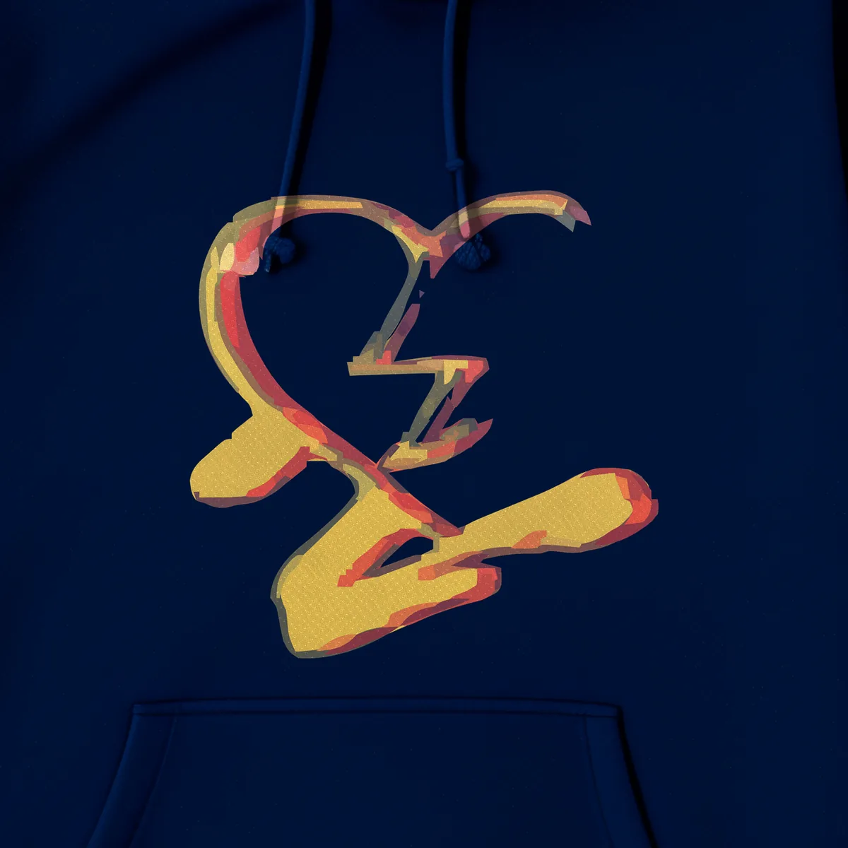 N-MB "Faded Hearts X Di-Tryppin" Limited Edition Hoodie (Navy) view 3