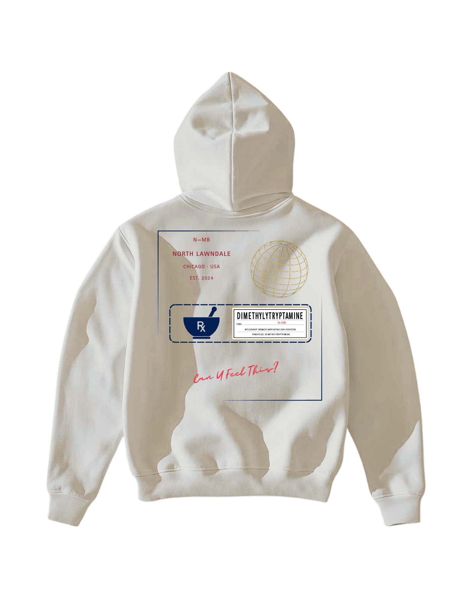 N-MB "Faded Hearts X Di-Tryppin" Limited Edition Hoodie (Creme) view 2