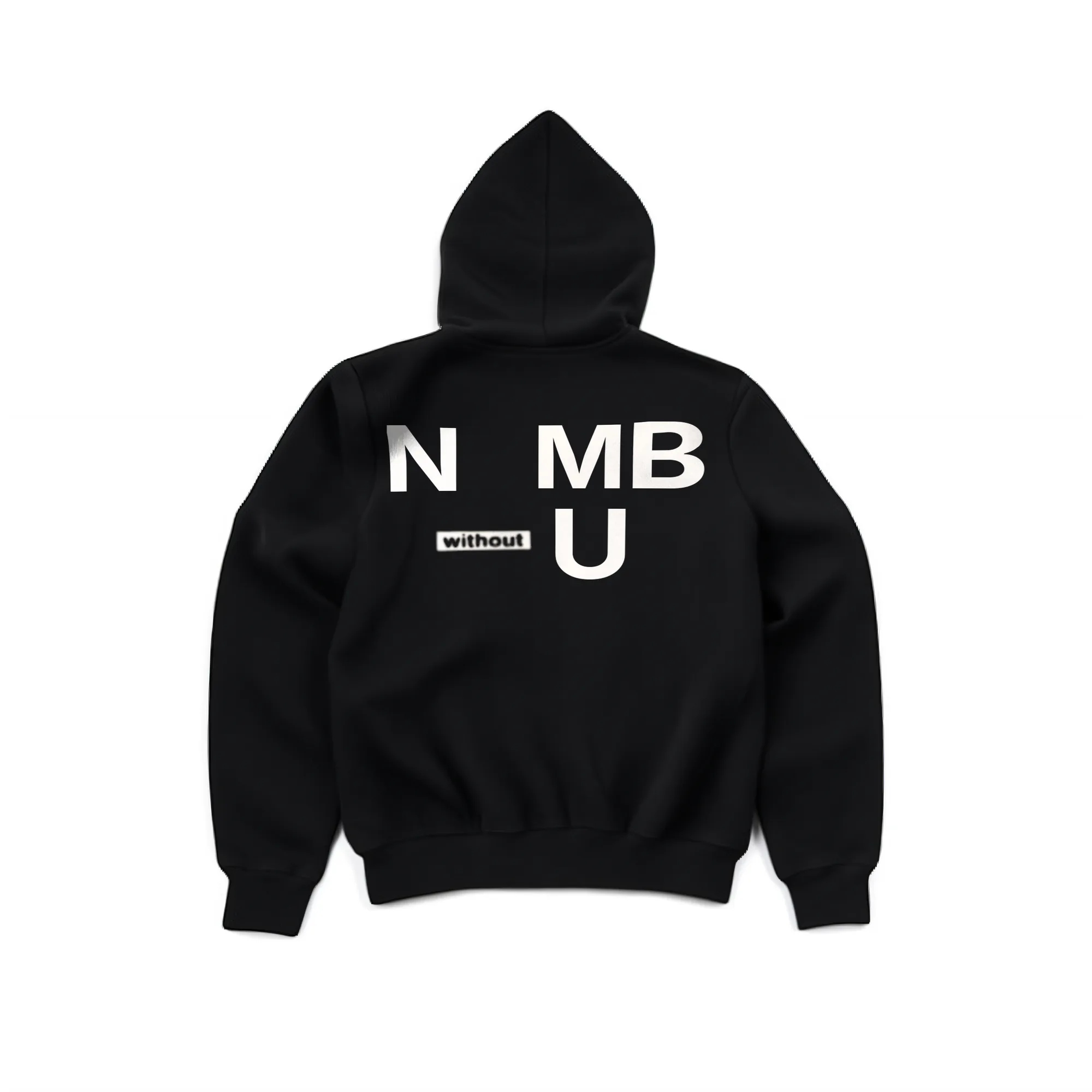 N-MB "Without U" Hoodie (Black) view 2