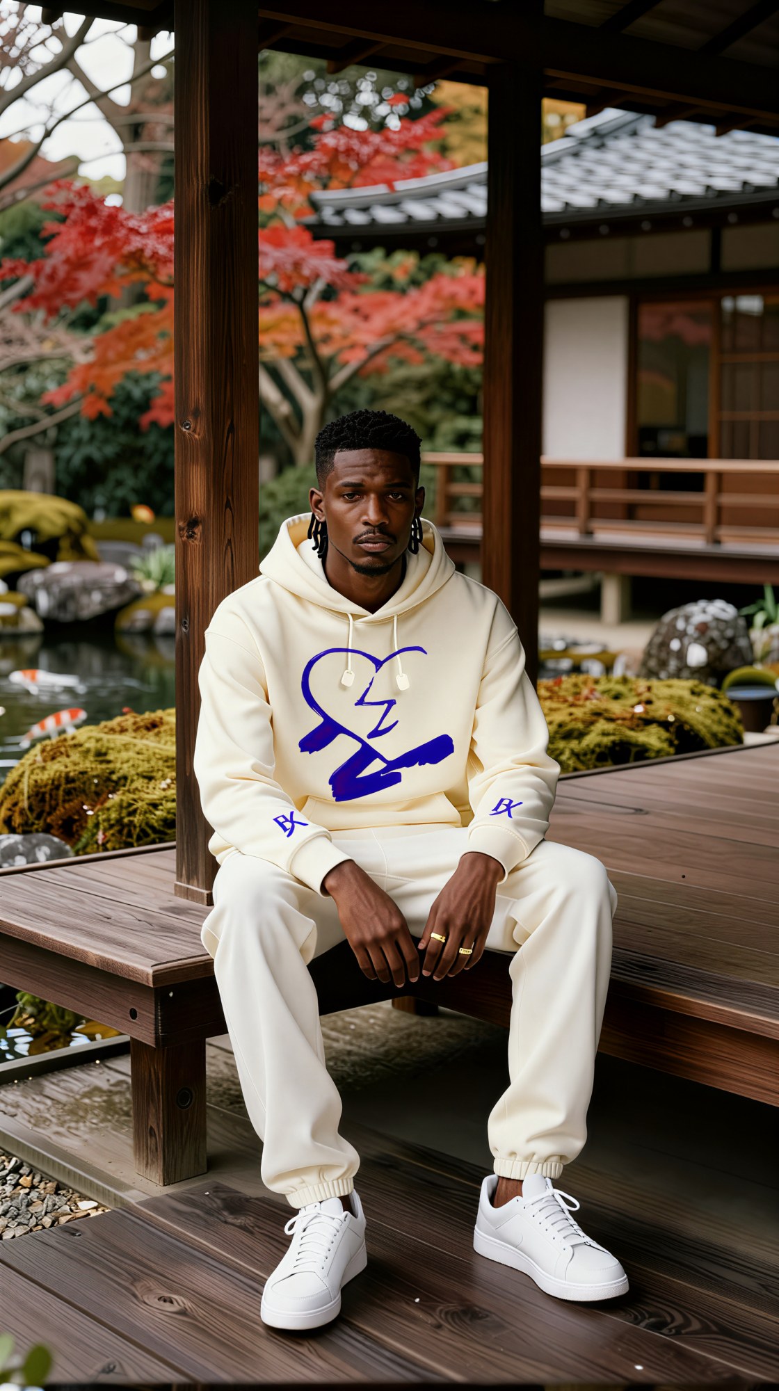 N-MB "Faded Hearts X Di-Tryppin" Limited Edition Hoodie (Creme), Lookbook