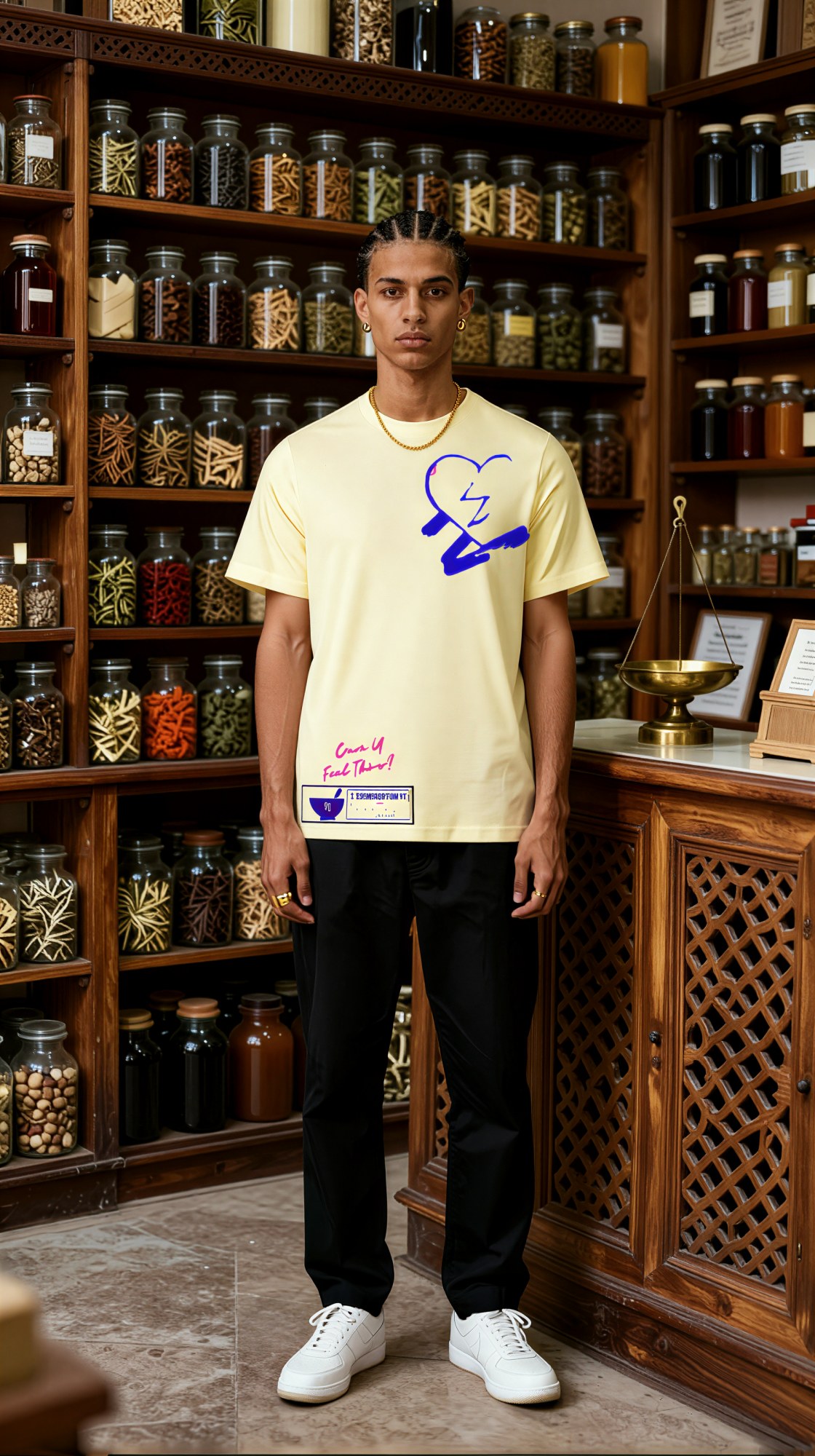 N-MB "Faded Hearts X Di-Tryppin" T-Shirt (Cream), Lookbook
