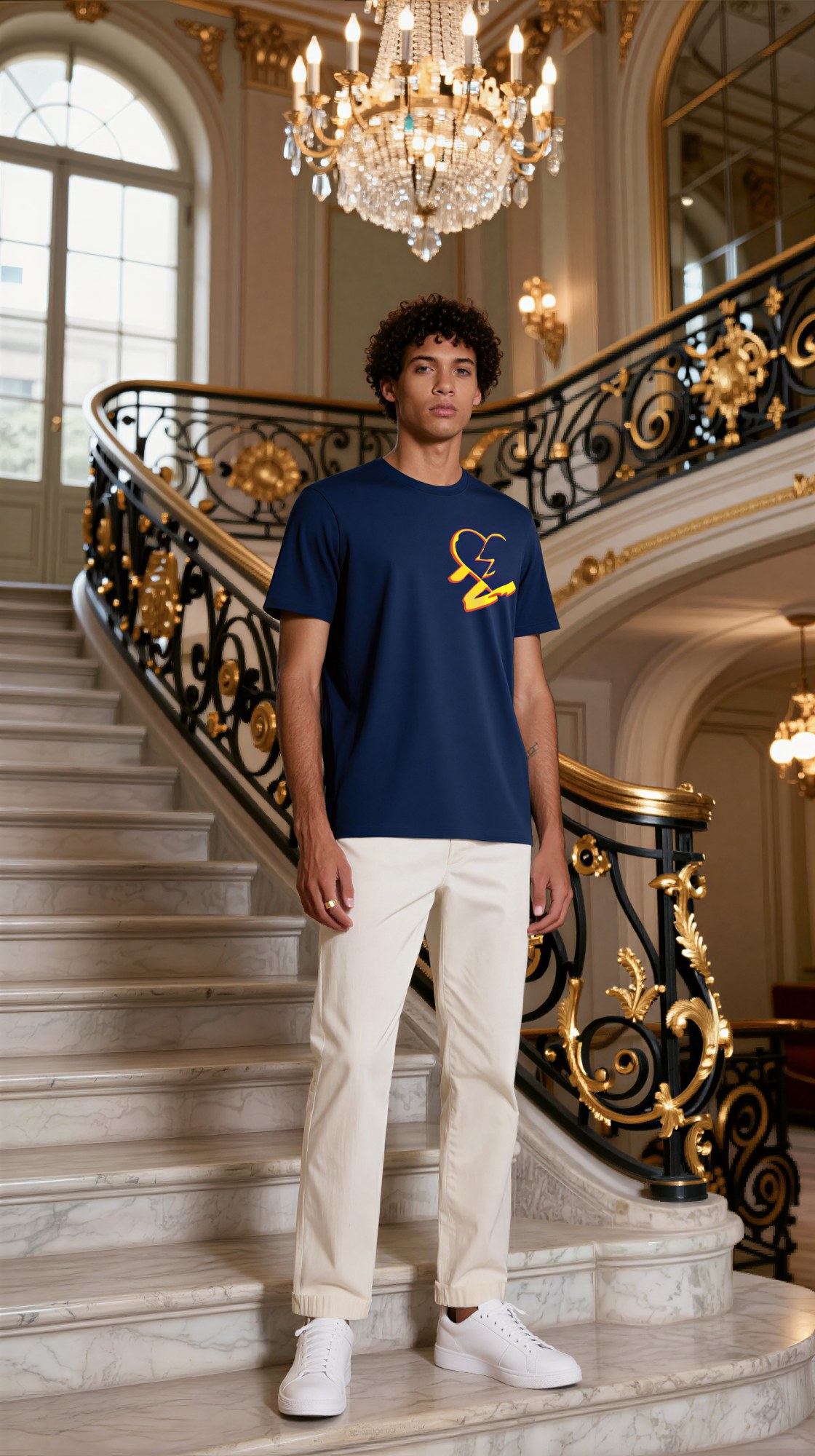 N-MB "Faded Hearts" T-Shirt (Navy), Lookbook